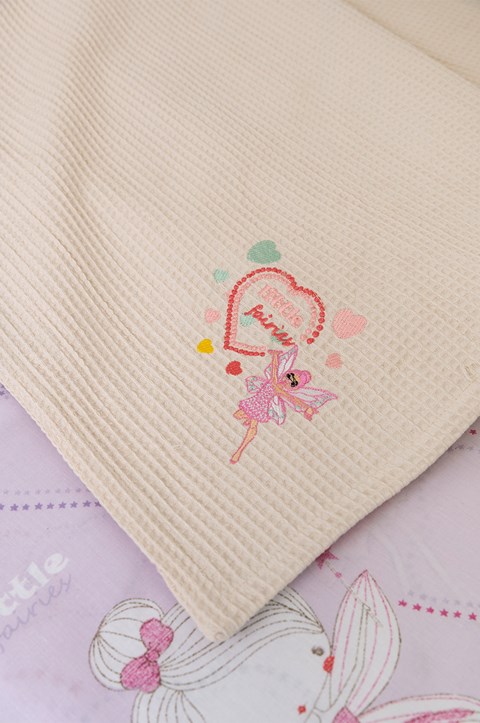 Naf Naf Little Fairies 303 - Pink Cream βρεφική πικέ κουβέρτα
