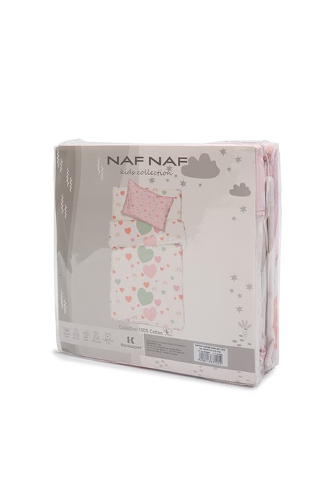 Naf Naf Hearts 352 - White Pink Σετ Σεντόνια